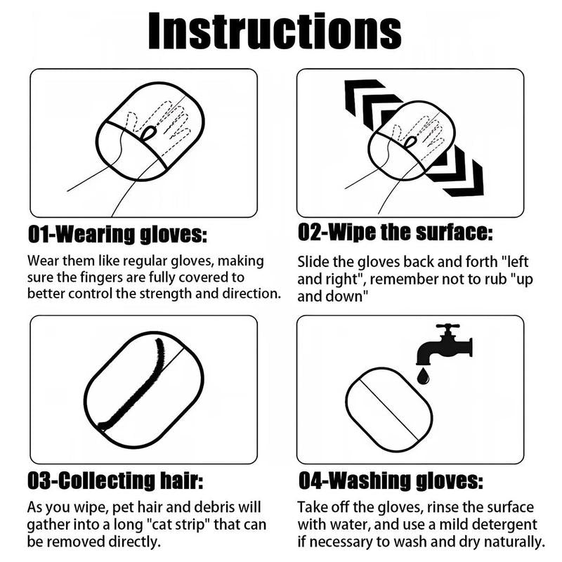 2025 Pet Double Sided Grooming Glove Reusable, Electrostatic Pet Hair Remover Gloves for Dog & Cat, Versatile Grooming Gloves for Washing, Deshedding, Grooming for Couch, Furniture, Carpet, Car Seat