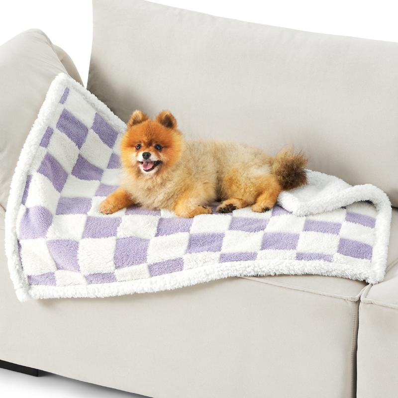 Lesure Waterproof Pet Blanket for Dogs & Cats - Cozy Winter Dual-Sided Jacquard Shag & Sherpa Fleece, 3D Textured Cloud Pattern, Machine Washable, Durable & Portable for Cold Weather Comfort, Soft Couch Protector & Bed Mat
