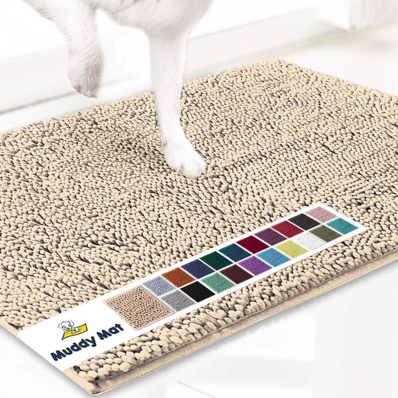 Muddy Mat® Shown on TV – Super Absorbent Microfiber Dog Door Mat for Muddy Paws, Non-Slip Washable Pet Rug, Quick Dry Chenille Entryway Carpet, Machine Washable Indoor Outdoor Mat