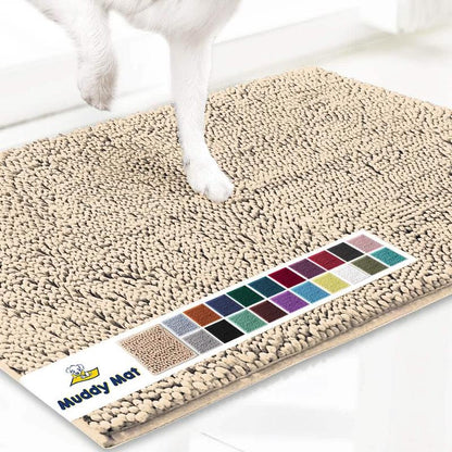 Muddy Mat® Shown on TV – Super Absorbent Microfiber Dog Door Mat for Muddy Paws, Non-Slip Washable Pet Rug, Quick Dry Chenille Entryway Carpet, Machine Washable Indoor Outdoor Mat