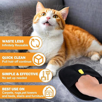 2025 Pet Double Sided Grooming Glove Reusable, Electrostatic Pet Hair Remover Gloves for Dog & Cat, Versatile Grooming Gloves for Washing, Deshedding, Grooming for Couch, Furniture, Carpet, Car Seat