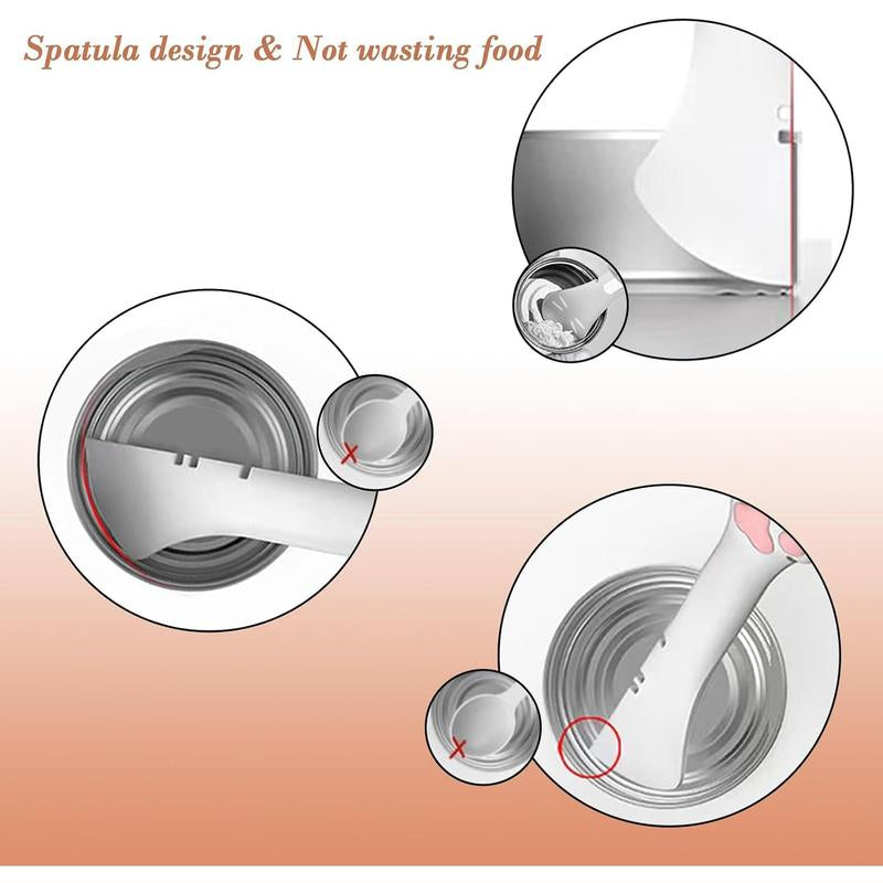 Silicone Pet Food Spoon, Cat Food Can Opener Paw, Wet or Dry Food Short Spoon for Cat Dog with Mini Spatula
