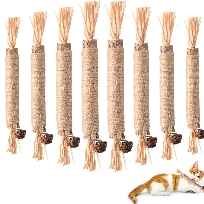 Premium Cat Chew Stick Toy, Natural Silvervine Sticks Cat Toys, Catnip Alternative Cat Chew Toys Teeth Cleaning, Matatabi Cat Treat, Edible Kitty Toys