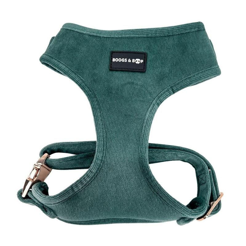 Adjustable Corduroy Dog Harness - Moss