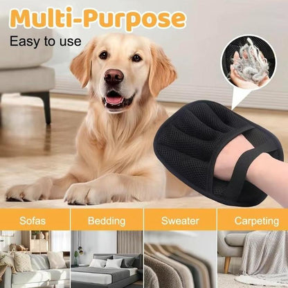 Pet Hair Removal Glove, Deshedding & Cleaning Tool, 2-IN-1 MAGIC, FITS ALL PETS, GENTLE & EFFECTIVE, ANTI-STATIC & STICKY, WASH & REUSE, Furniture Lint Brush