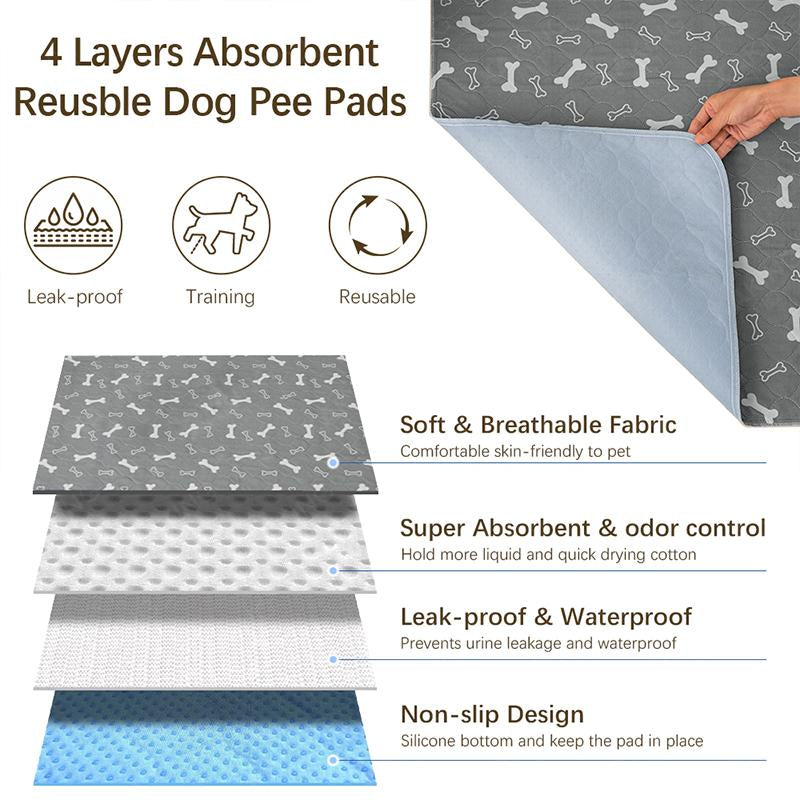 XAKING Washable Pets Pee Pads 2-Pack & Multiple Sizes - Stylish, Non-Slip, Leak-Proof & Ultra-Absorbent Reusable Mats for Crate, Floor & Dog Training. Almohadillas Para Orinar De Mascotas. Tiktokshopblackfriday