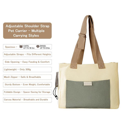 [Hipipet] Cat Bag with Exposed Head, Portable Crossbody, Breathable Canvas Hand-Held Shoulder Bag, Suitable for Small and Medium-Sized Pets, Universal for All Seasons