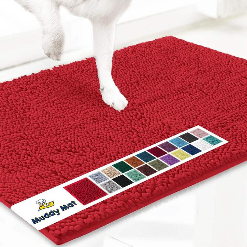 Muddy Mat® Shown on TV – Super Absorbent Microfiber Dog Door Mat for Muddy Paws, Non-Slip Washable Pet Rug, Quick Dry Chenille Entryway Carpet, Machine Washable Indoor Outdoor Mat