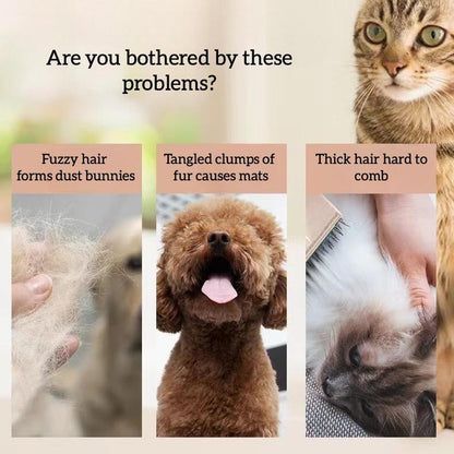 2-Pack Deshedding and Dematting Brush for Dogs and Cats with Long and Thick Hair, Dual Sided, round Blades for Safety - Stainless Steel, Color May Vary