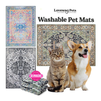 Lovewag Pets Washable Dog Pads - Pack of 2, Eco-Friendly & Leak-Proof Design, Multi-Design Options: Sage Forest, Marmalade Sunshine, Moonlit Night, Rustic Terracotta, 16" X 24" & 36" X 48"& 28" X 41"
