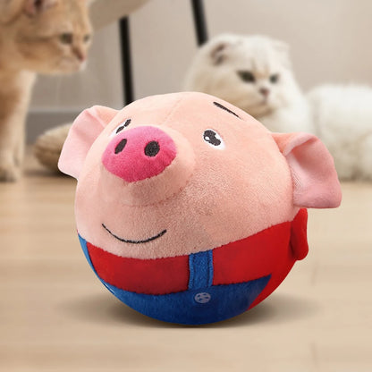 Electronic Pet Dog Toy Plush Doll Ball Talking Pet Bouncing Jump Ball Active Moving Pet Plush Toy Bite Resistant Interactive Toy
