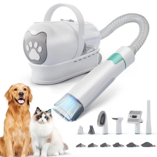 Pet Grooming Kit with Vacuum Function , Low Noise Design for Dogs and Cats, 6 Guide Combs for Precise Trimming, Effortless Grooming and Hair Suction