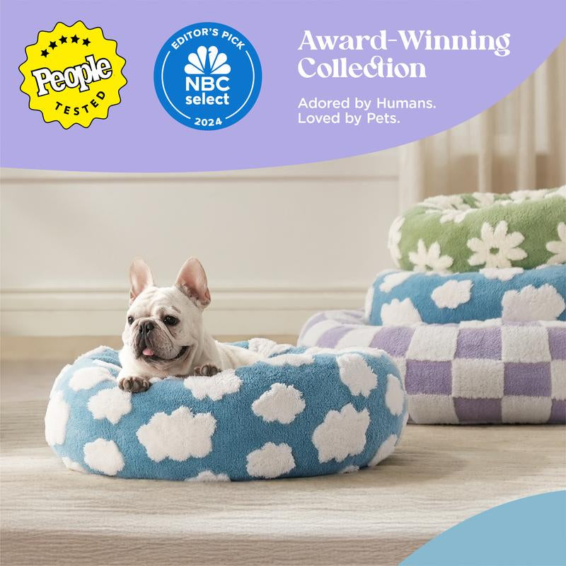 Lesure Warm Donut Bed - Cozy Fluffy Calming Bed for Small/Medium/Large Dogs & Cats, Soft Plush round Pet Bed for Winter Comfort, Washable, Anti-Slip Bottom, Camas Para Perros, Pet Supplies Bedding
