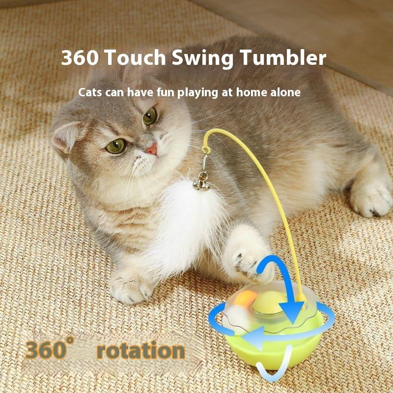 Cat Toy Self-Entertainment Boredom Relief Teaser Wand Cat Kitten Tumbler Spinner Ball Pet Cat Play Supplies for Kittens Interactive Chew-Resistant Pumpkin Toy Interactive Electric Rolling Cat Toy Catoys USB USB Rechargeable Geometric Cat Toy