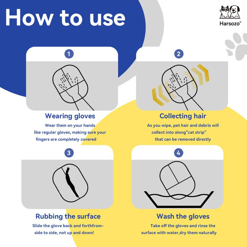 Reusable Pet Hair Removal Glove – Electrostatic Grooming Mitt for Dogs & Cats, Quick Fur & Lint Cleaner