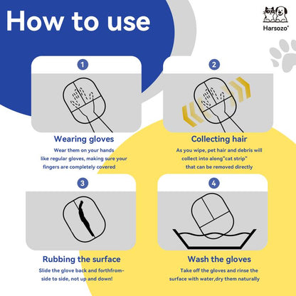 Reusable Pet Hair Removal Glove – Electrostatic Grooming Mitt for Dogs & Cats, Quick Fur & Lint Cleaner