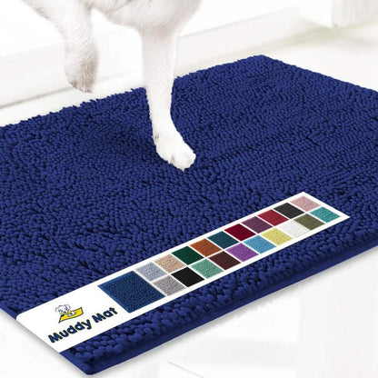 Muddy Mat® Shown on TV – Super Absorbent Microfiber Dog Door Mat for Muddy Paws, Non-Slip Washable Pet Rug, Quick Dry Chenille Entryway Carpet, Machine Washable Indoor Outdoor Mat