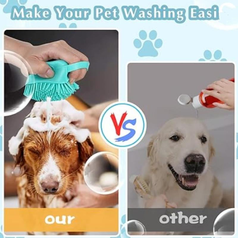 Summer Pet Bath Soap Dispenser Massage Brush with Shampoo Saving Design & Soft Silicone Bristles for Effortless Cleaning and Enhanced Massage Experience