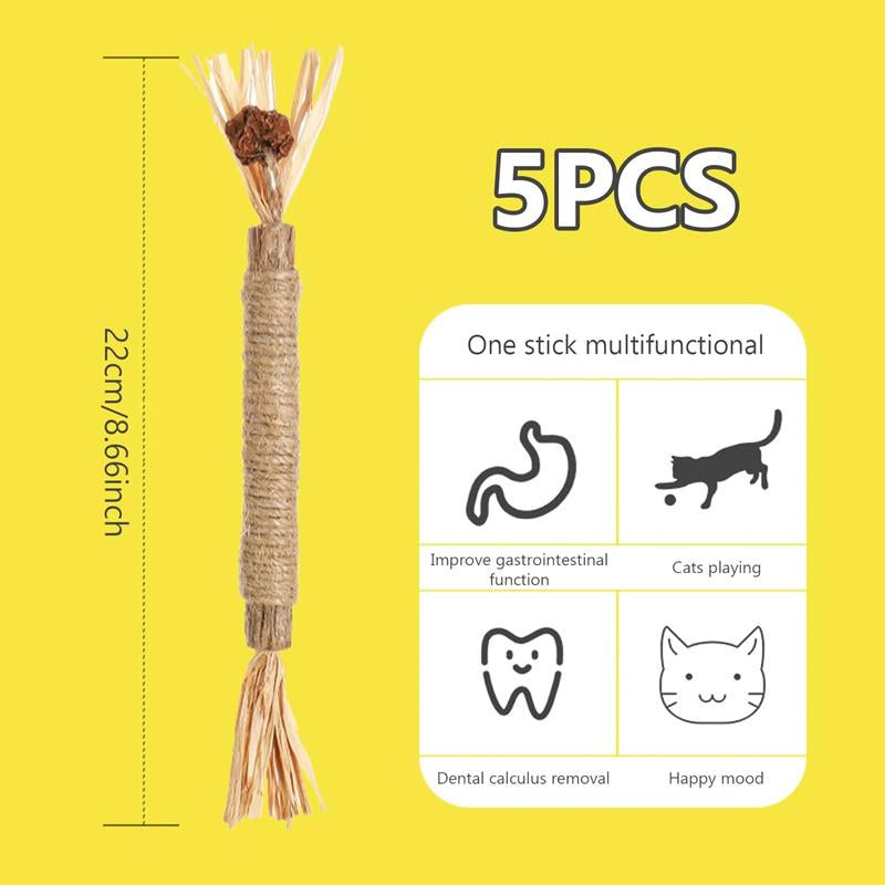 Premium Cat Chew Stick Toy, Natural Silvervine Sticks Cat Toys, Catnip Alternative Cat Chew Toys Teeth Cleaning, Matatabi Cat Treat, Edible Kitty Toys