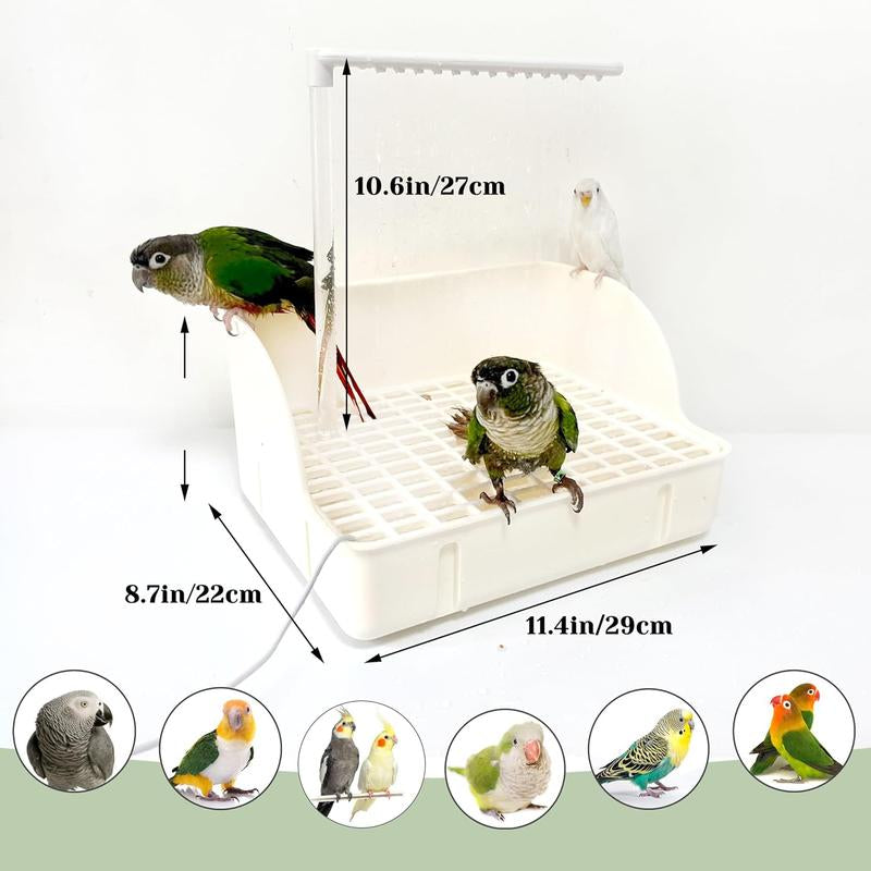 Automatic Parakeet with Pump, Large Shower Fountain Indoor Bathtub with Running Water, Parrot Tub Faucet for Pet , African Grey, Cockatiel, Conure, Budgie, Lovebird Bird Bath