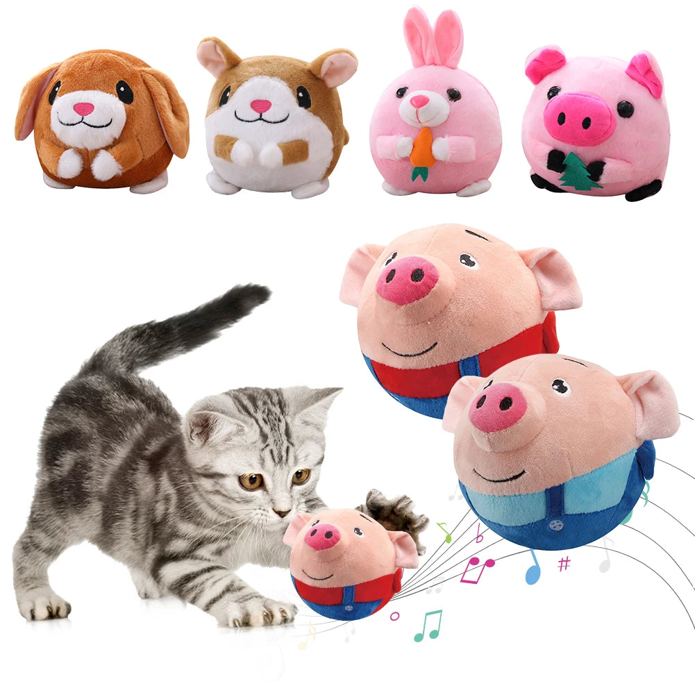 Electronic Pet Dog Toy Plush Doll Ball Talking Pet Bouncing Jump Ball Active Moving Pet Plush Toy Bite Resistant Interactive Toy