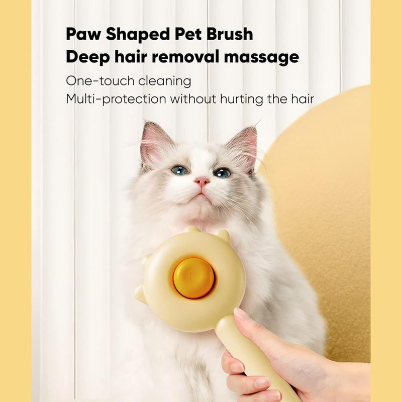 Petlit Cat Brush with Release Button for Effortless Grooming - Self Cleaning Brush for Long and Short Haired Cats and Dogs