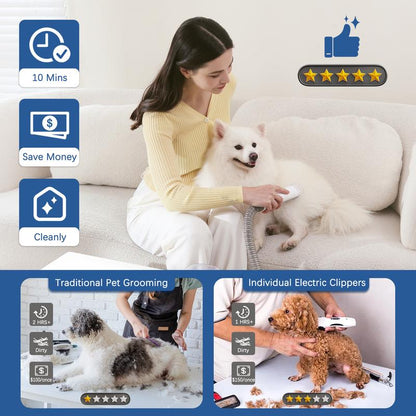 LMVVC Pet Grooming Kit with Vacuum for Dogs and Cats Groomer Tools Poodle Puppy Cleaning