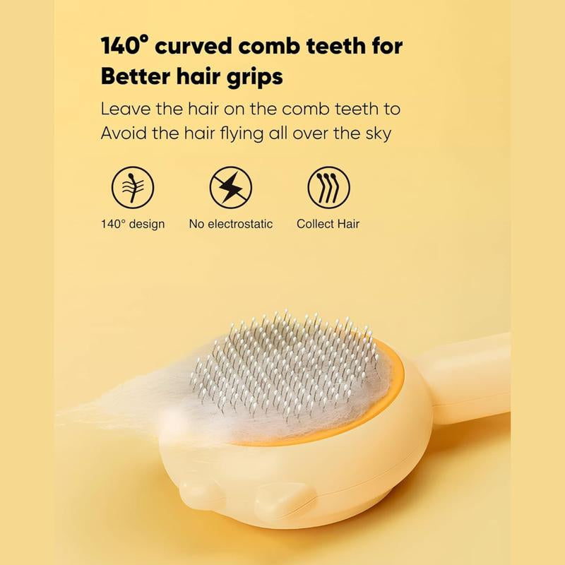 Petlit Cat Brush with Release Button for Effortless Grooming - Self Cleaning Brush for Long and Short Haired Cats and Dogs