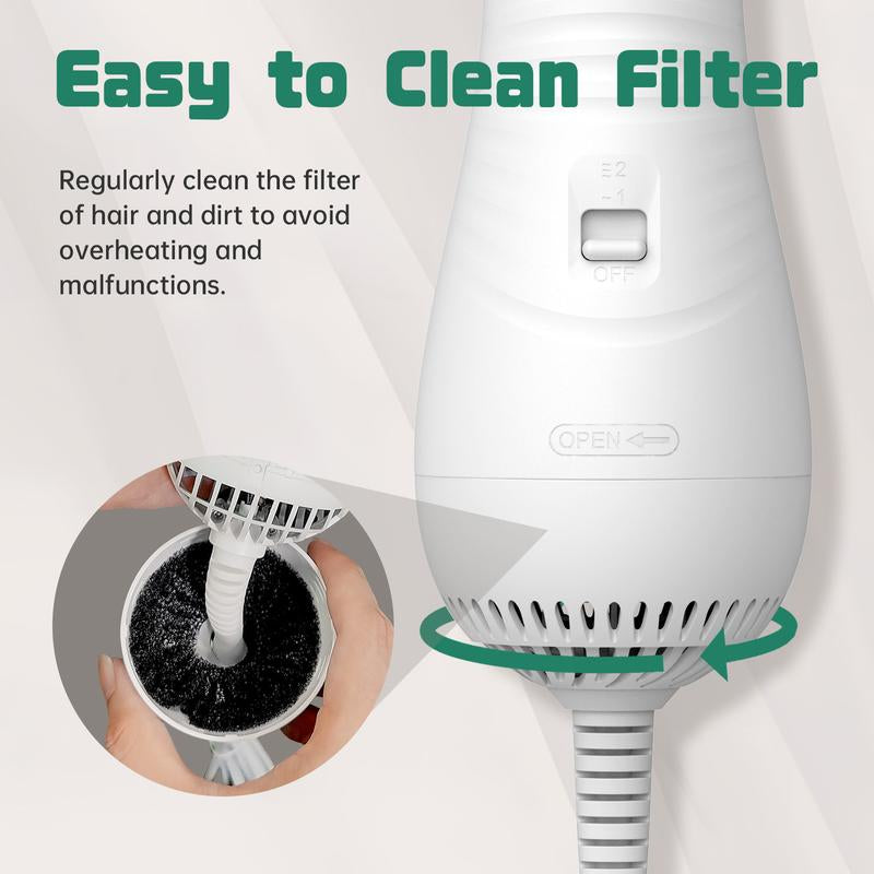 2 in 1 Pet Grooming Brush & Hair Dryer, 300W USB Rechargeable Dog Blower for Small Medium Dogs, Portable Low Noise Drying Comb