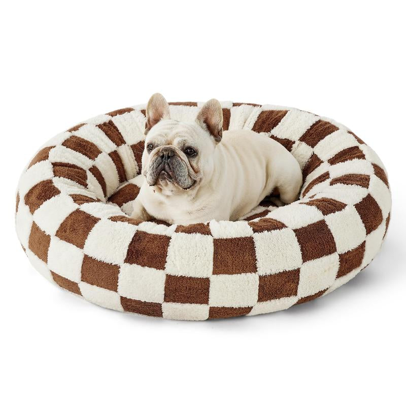 Lesure Warm Donut Bed - Cozy Fluffy Calming Bed for Small/Medium/Large Dogs & Cats, Soft Plush round Pet Bed for Winter Comfort, Washable, Anti-Slip Bottom, Camas Para Perros, Pet Supplies Bedding