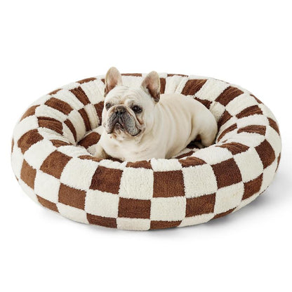 Lesure Warm Donut Bed - Cozy Fluffy Calming Bed for Small/Medium/Large Dogs & Cats, Soft Plush round Pet Bed for Winter Comfort, Washable, Anti-Slip Bottom, Camas Para Perros, Pet Supplies Bedding