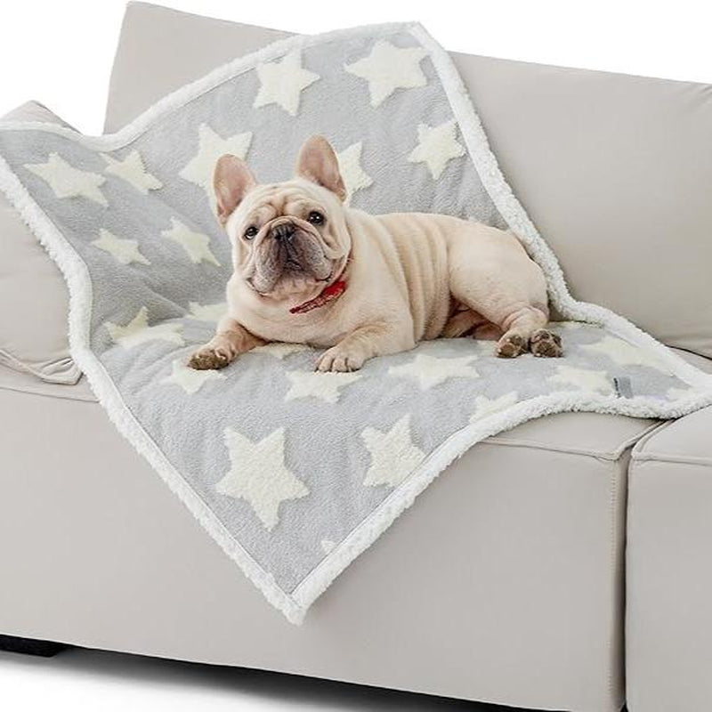 Lesure Waterproof Pet Blanket for Dogs & Cats - Cozy Winter Dual-Sided Jacquard Shag & Sherpa Fleece, 3D Textured Cloud Pattern, Machine Washable, Durable & Portable for Cold Weather Comfort, Soft Couch Protector & Bed Mat