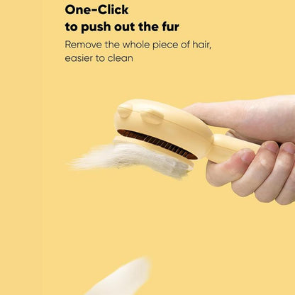 Petlit Cat Brush with Release Button for Effortless Grooming - Self Cleaning Brush for Long and Short Haired Cats and Dogs