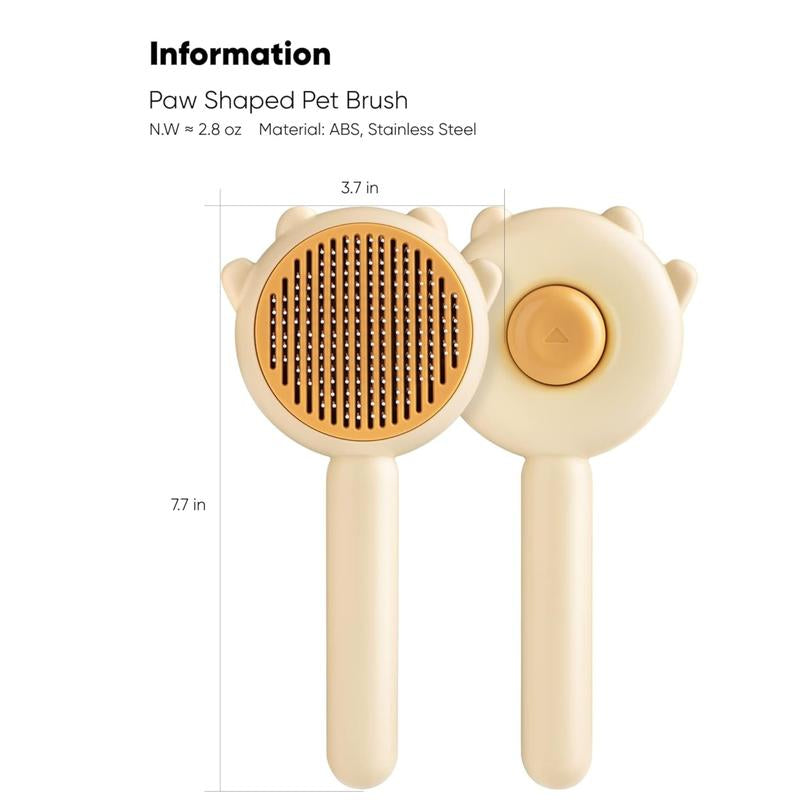Petlit Cat Brush with Release Button for Effortless Grooming - Self Cleaning Brush for Long and Short Haired Cats and Dogs