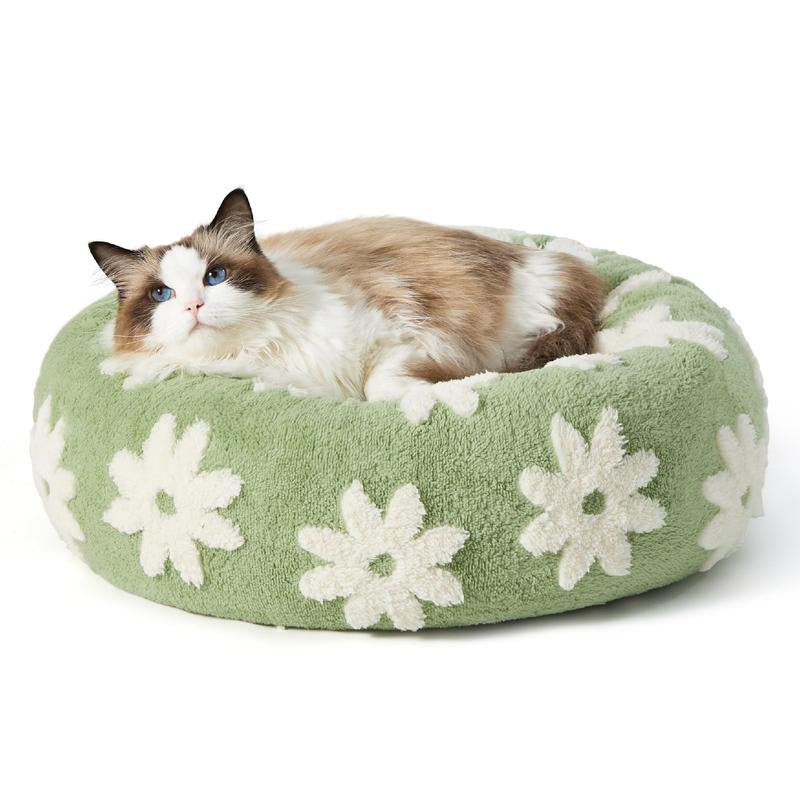 Lesure Warm Donut Bed - Cozy Fluffy Calming Bed for Small/Medium/Large Dogs & Cats, Soft Plush round Pet Bed for Winter Comfort, Washable, Anti-Slip Bottom, Camas Para Perros, Pet Supplies Bedding