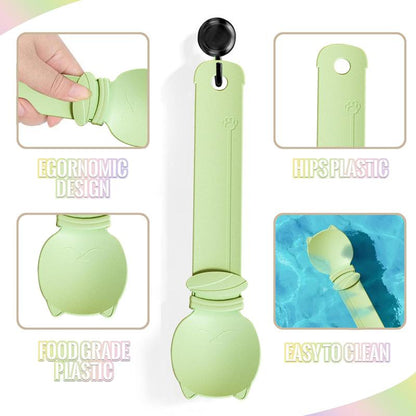 4Pcs Cat Treat Squeeze Spoon Multifunctional Dispenser for for Wet Food, Licky Treats & Puree Tubes, Easy Feeding and Storage with with Extra Long Handle Design, Cat Accessories