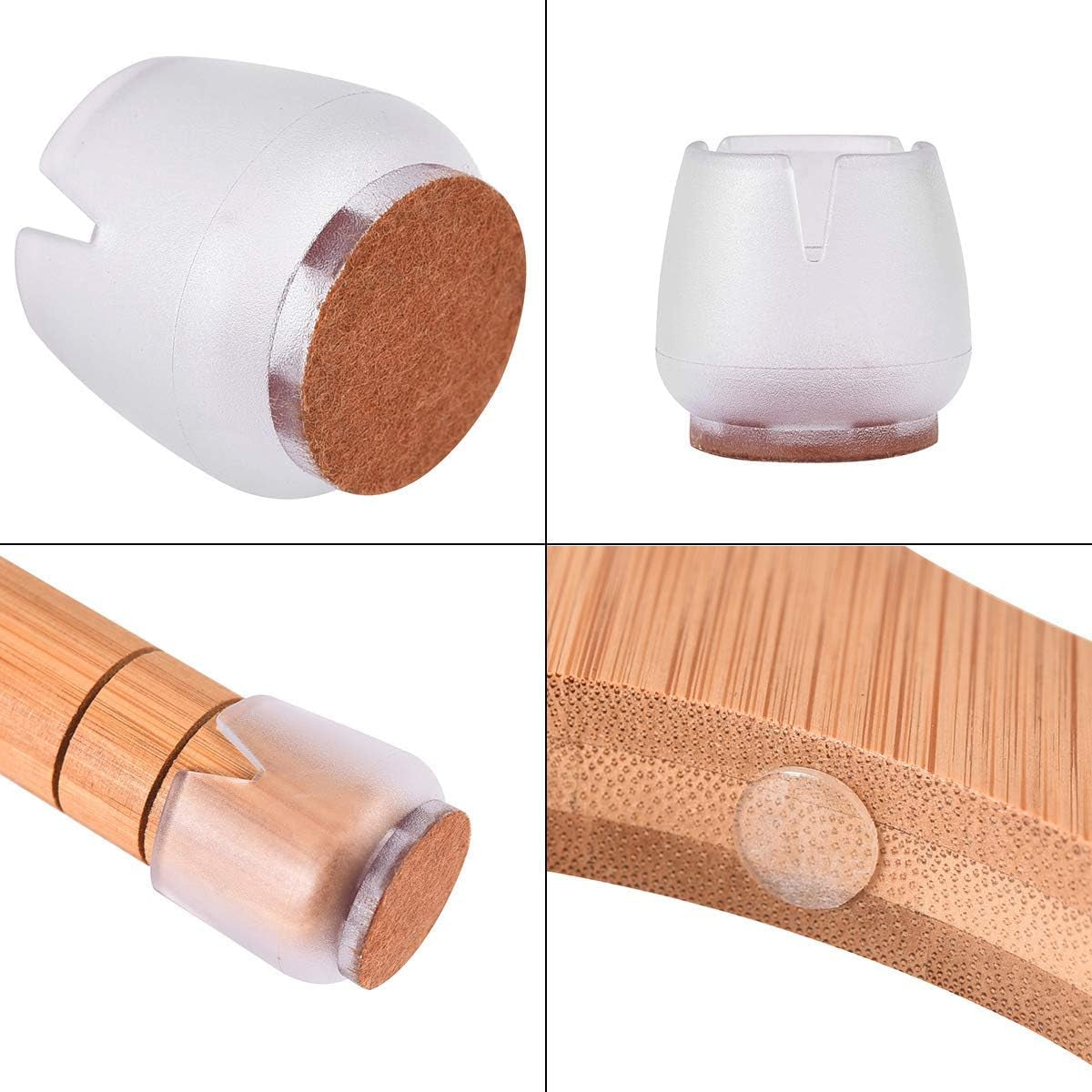 Raised Cat Feeder with Stand, Elevated Bamboo Stand with 3 Ceramic Bowls, anti Slip and Removable Feet