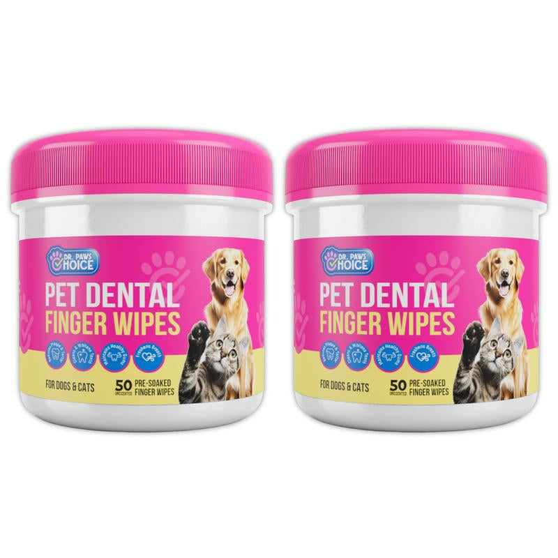 Dr. Paws Choice: Pet Care Finger Wipes for Dental, Ear, and Eye Hygiene. Grooming Cleaner