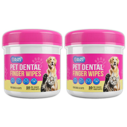 Dr. Paws Choice: Pet Care Finger Wipes for Dental, Ear, and Eye Hygiene. Grooming Cleaner