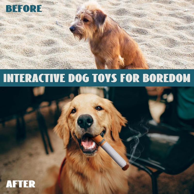 Nocciola 3 Pack Chewport Refreshing Dog Squeaky Toys with a Box, Interactive Plush Toys for Small Medium Dogs Pitbull Husky Frenchie, Share a Puff with Pup