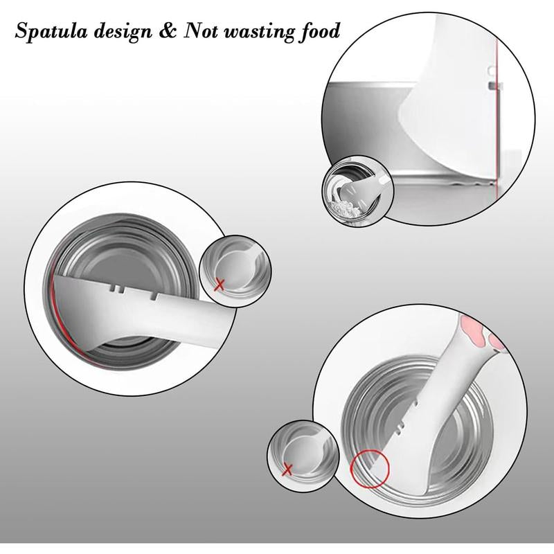 Silicone Pet Food Spoon, Cat Food Can Opener Paw, Wet or Dry Food Short Spoon for Cat Dog with Mini Spatula