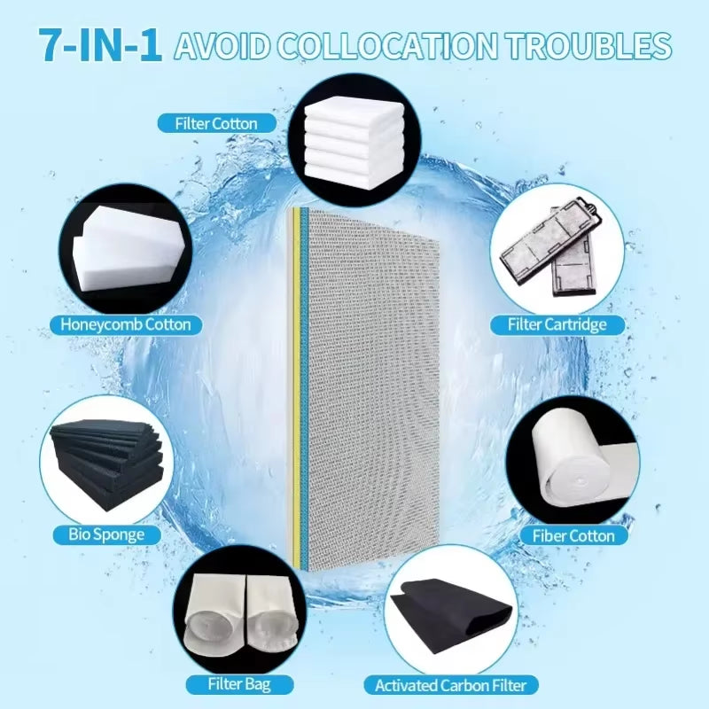 NEW 15D/9D Aquarium Sponges Filter Media Fish Tank Filter Pad No Glue Foam Bio Cotton Pond Aquarium Accessories Protein Skimmer