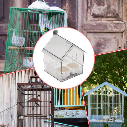 ABS Bird Feeder Prevent Scattering Bird Feeding Bowl Hanging Multifunction Bird Bath Parakeets Bathtub Bird Cage Accessories