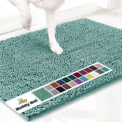 Muddy Mat® Shown on TV – Super Absorbent Microfiber Dog Door Mat for Muddy Paws, Non-Slip Washable Pet Rug, Quick Dry Chenille Entryway Carpet, Machine Washable Indoor Outdoor Mat