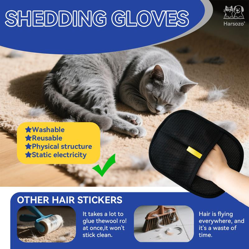 Reusable Pet Hair Removal Glove – Electrostatic Grooming Mitt for Dogs & Cats, Quick Fur & Lint Cleaner