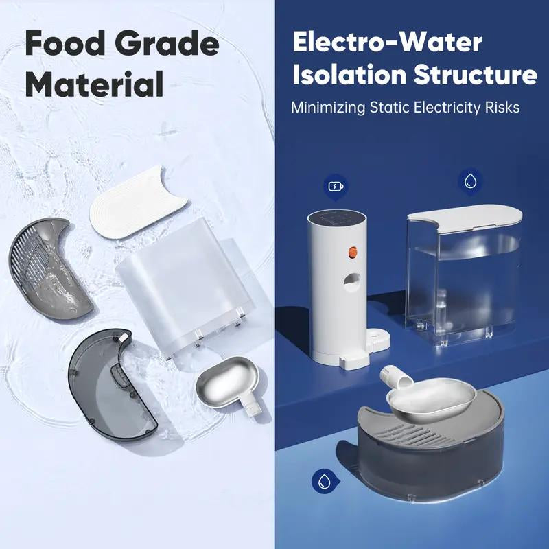 Acyacy Automatic Wireless Pet Water Fountain, Stainless Steel Bowl,2025 New Arrival, 3L Large, Rechargeable Feeding Dispenser with Anti-Accidental Touch Mode, No Filter, Cozyvibes Petlife