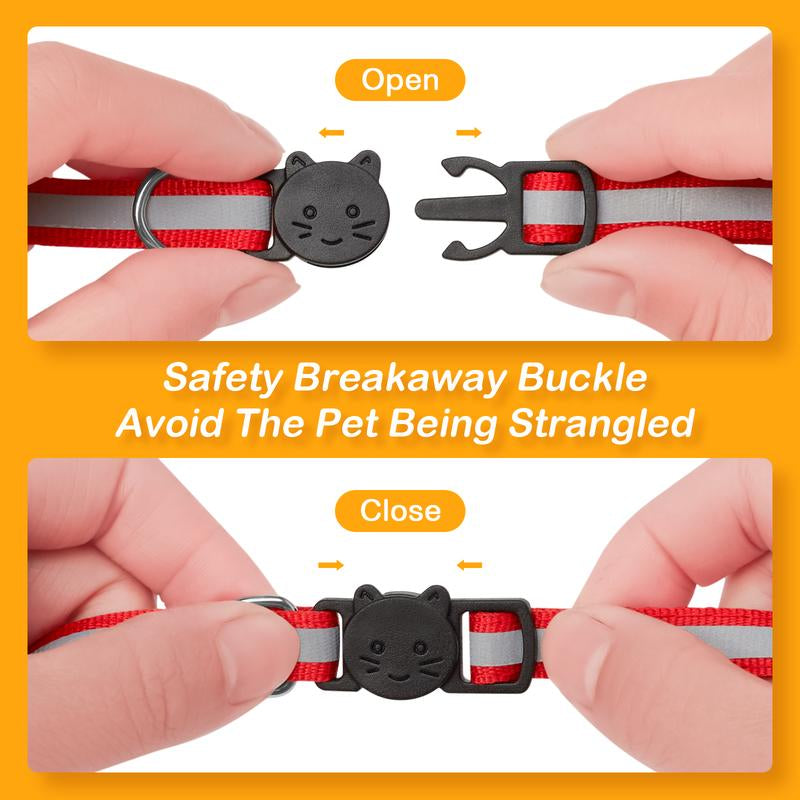 14 Pack Breakaway Cat Collars with Bells,Reflective Safety Kitten Collar,Ideal for Girl Cats Boy Cats,With Name Tag,Adjustable,Pet Supplies,Accessories