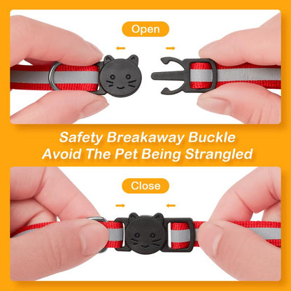 14 Pack Breakaway Cat Collars with Bells,Reflective Safety Kitten Collar,Ideal for Girl Cats Boy Cats,With Name Tag,Adjustable,Pet Supplies,Accessories