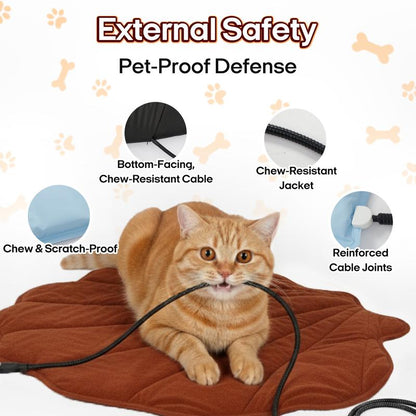 Vagascape Heated Pet Pad for Dogs & Cats – 7-Layer Safety Design, Auto Overheat Protection, Chew-Resistant Cord, Waterproof & Machine Washable, Ideal for Indoor & Outdoor Use