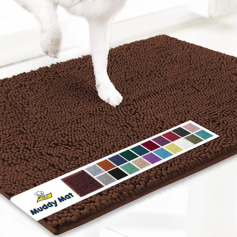 Muddy Mat® Shown on TV – Super Absorbent Microfiber Dog Door Mat for Muddy Paws, Non-Slip Washable Pet Rug, Quick Dry Chenille Entryway Carpet, Machine Washable Indoor Outdoor Mat